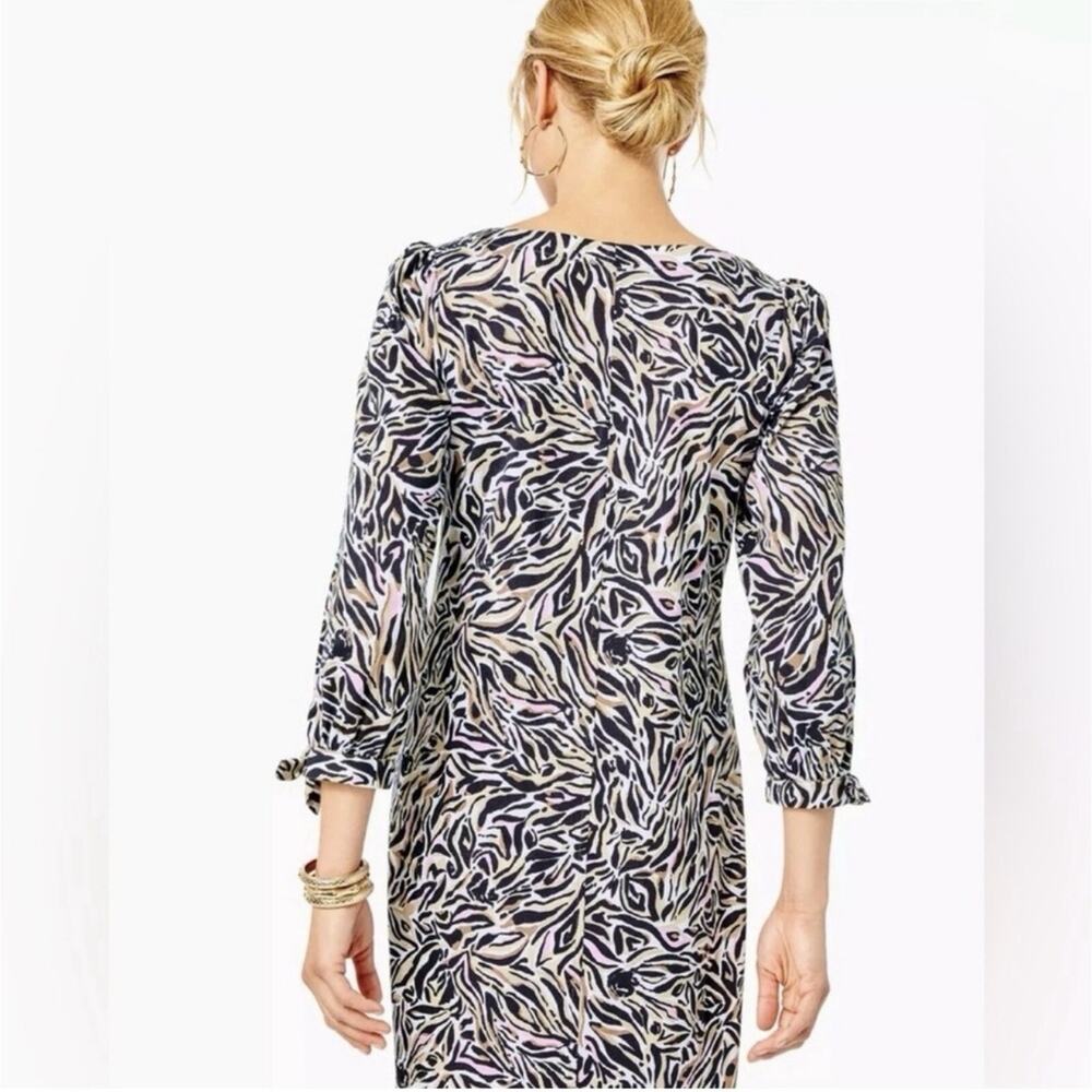 Lilly Pulitzer Onyx Cath Dress M Zebra Print Preppy Resort Coastal Cruise Vaca - Picture 4 of 8